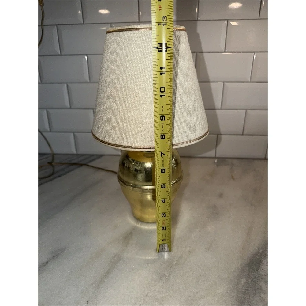Adorable‎ Mini Brass Urn Style Bedside/desk/table Lamp With Cream Shade AS0002